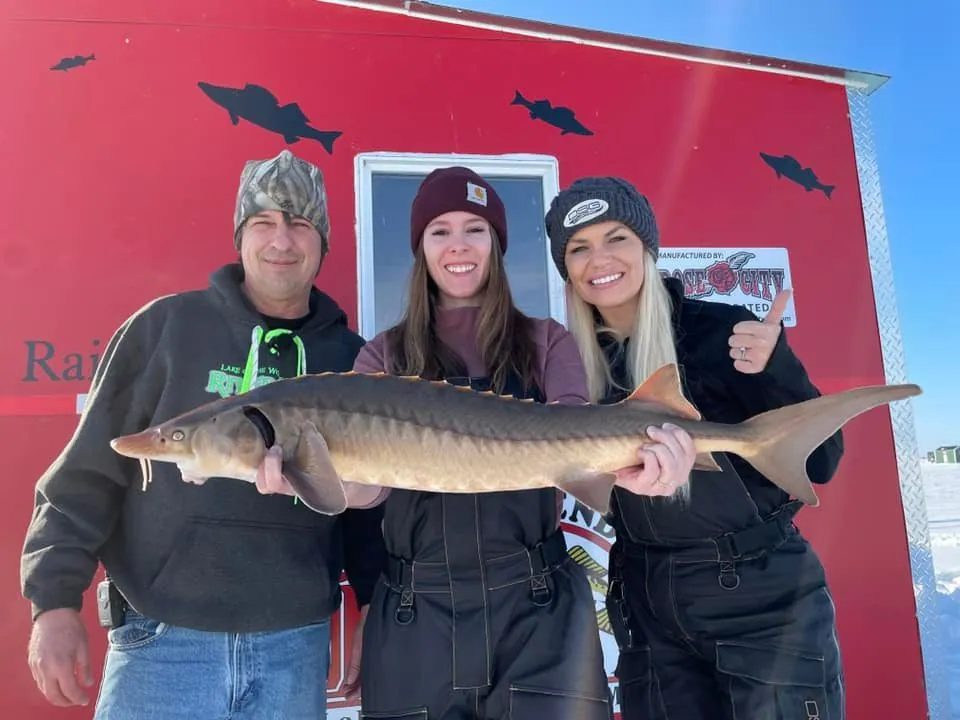 Ice Fishing Lake Sturgeon at Lake of the Woods
