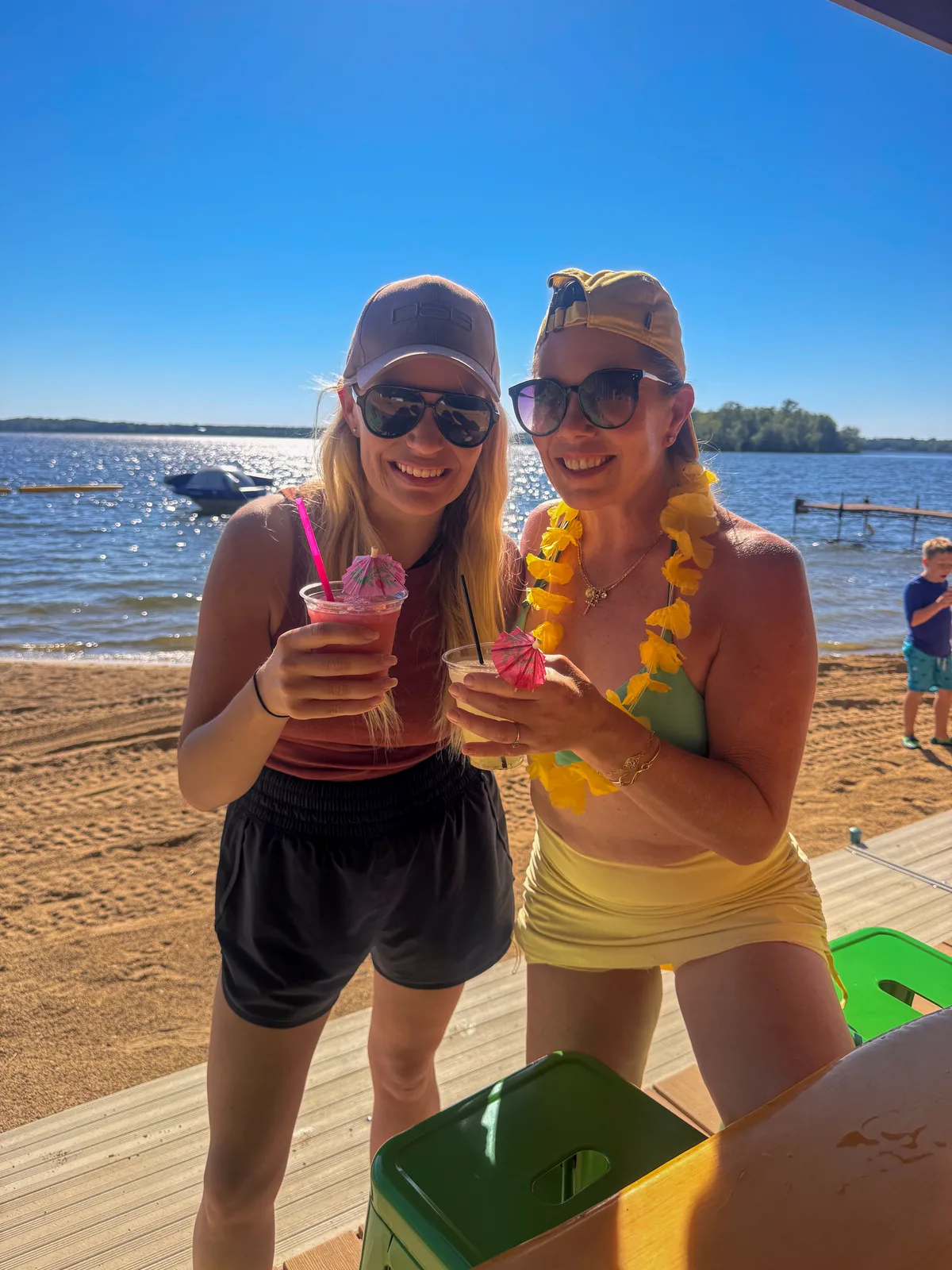 Frozen drinks at the beach bar at Kohl’s Resort on Big Turtle Lake
